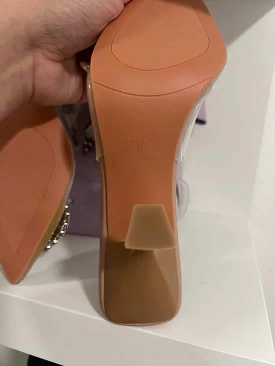 ZARA Clear Mule with Crystal Medallions - Picture 3 of 6